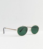 New Look Gold Oval Frame Sunglasses